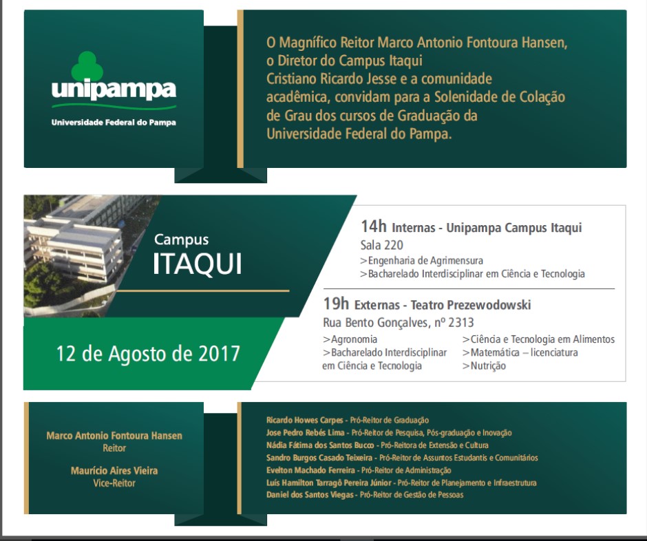 Formatura Unipampa - Campus Itaqui Formatura Unipampa - Campus Itaqui
